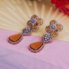 Sunset Gemstone Elegance American Diamond Earrings