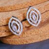 Crystal Dewdrop American Diamond Earrings for Women | Teardrop CZ Studs | Elegant Silver Plated Party Wear Jewelry
