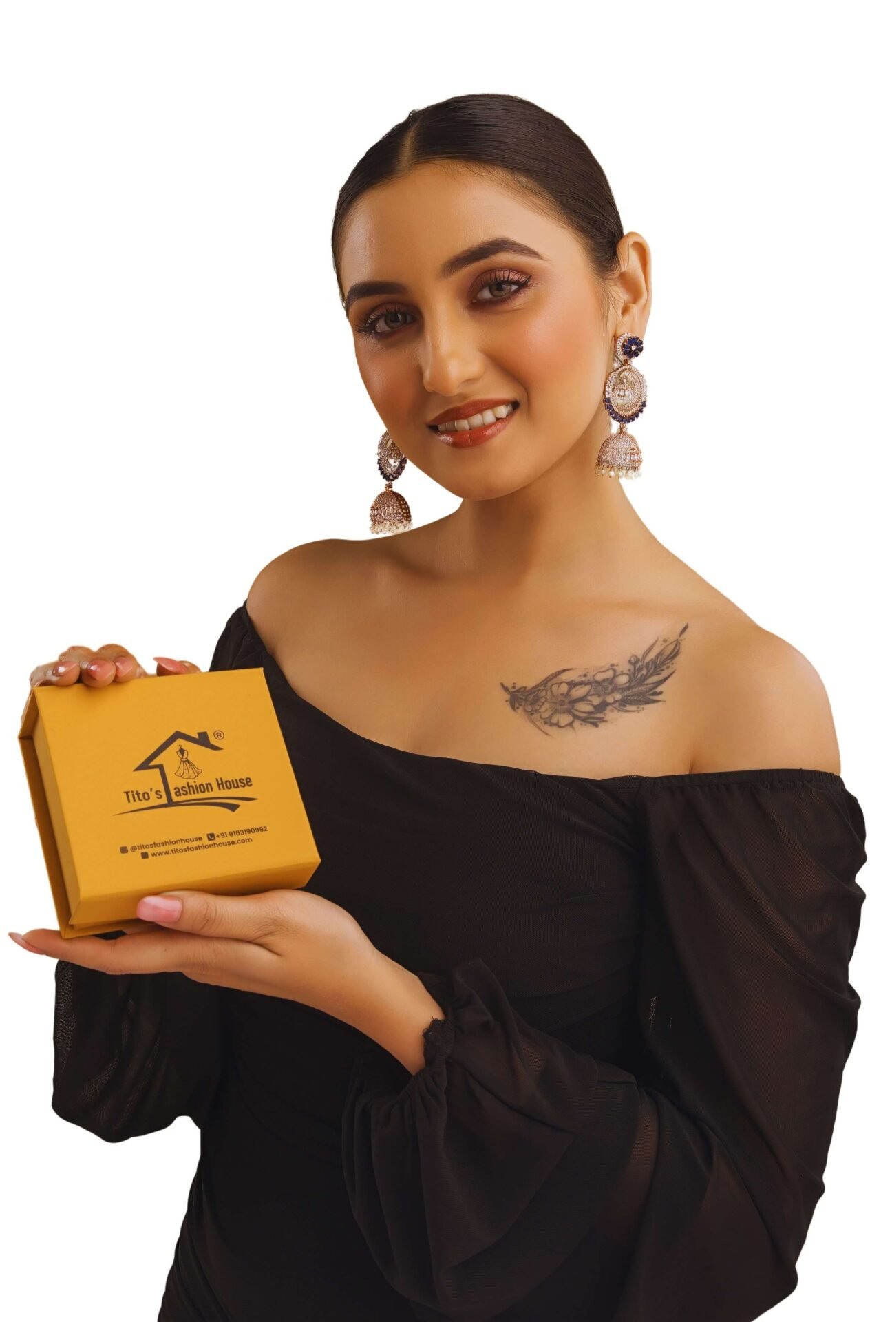 American Diamond Jhumka Earrings