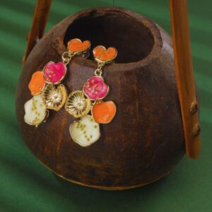 Blossom Charm Enamel Drop Anti-Tarnish Earrings