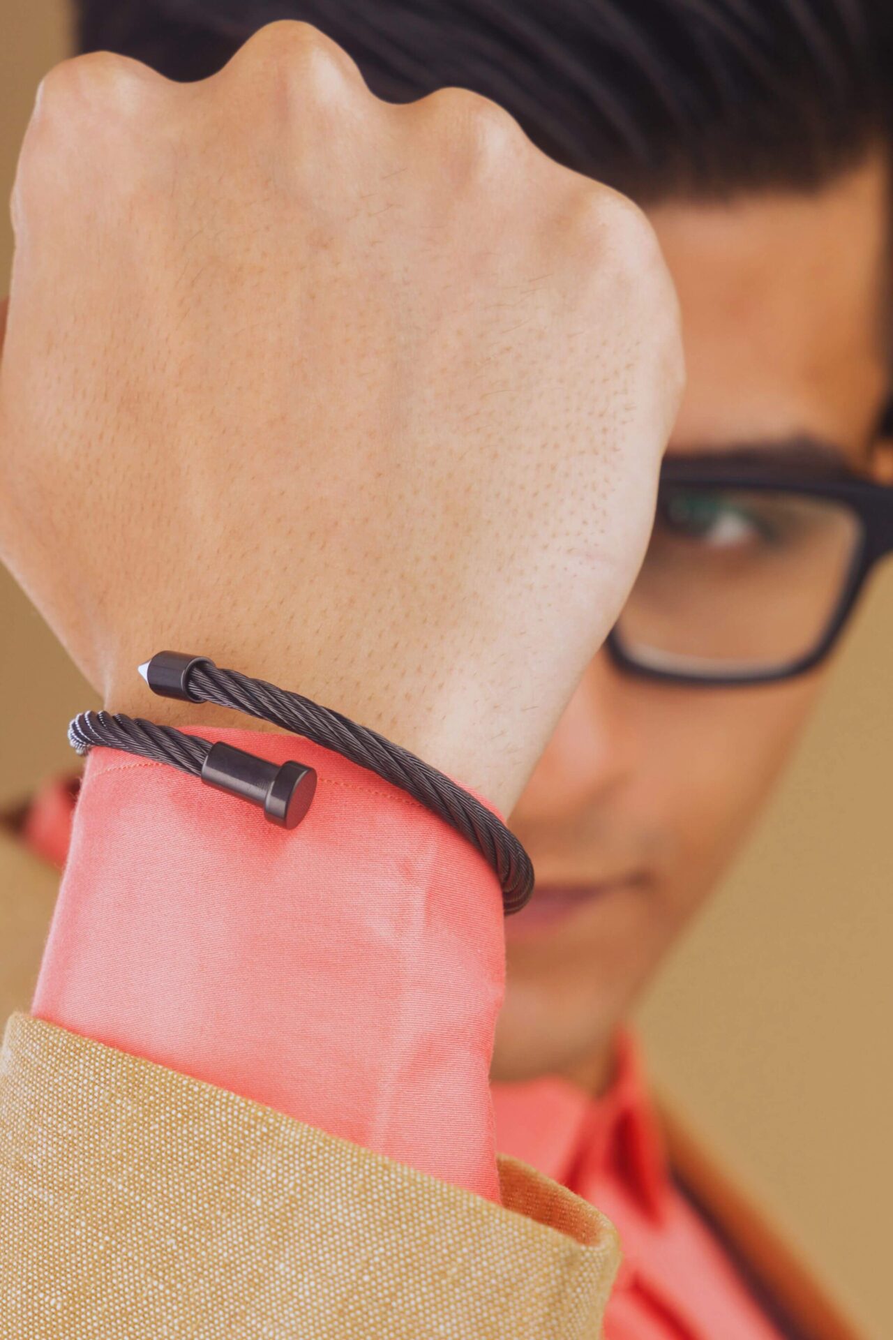 men's black bracelet
