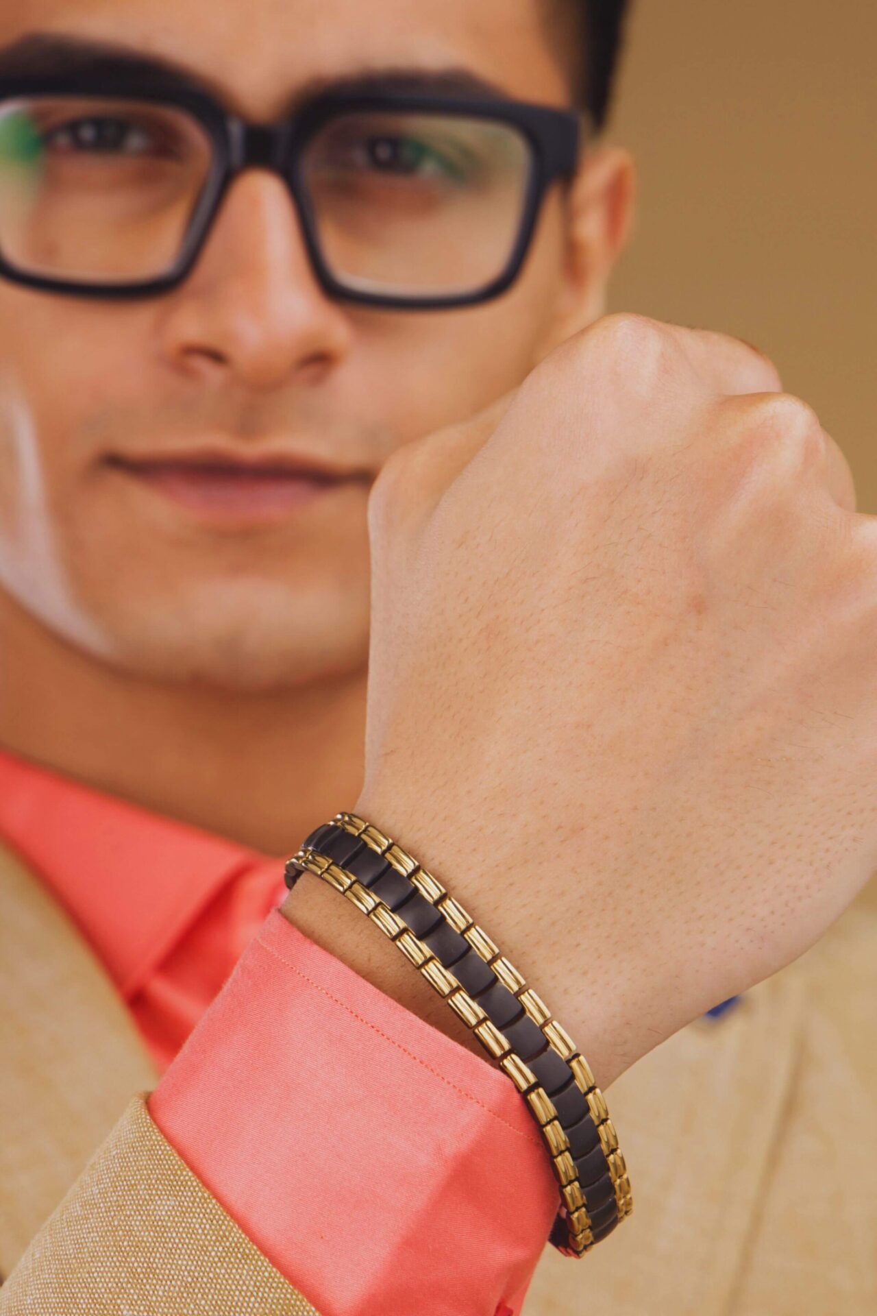 men's black steel bracelets