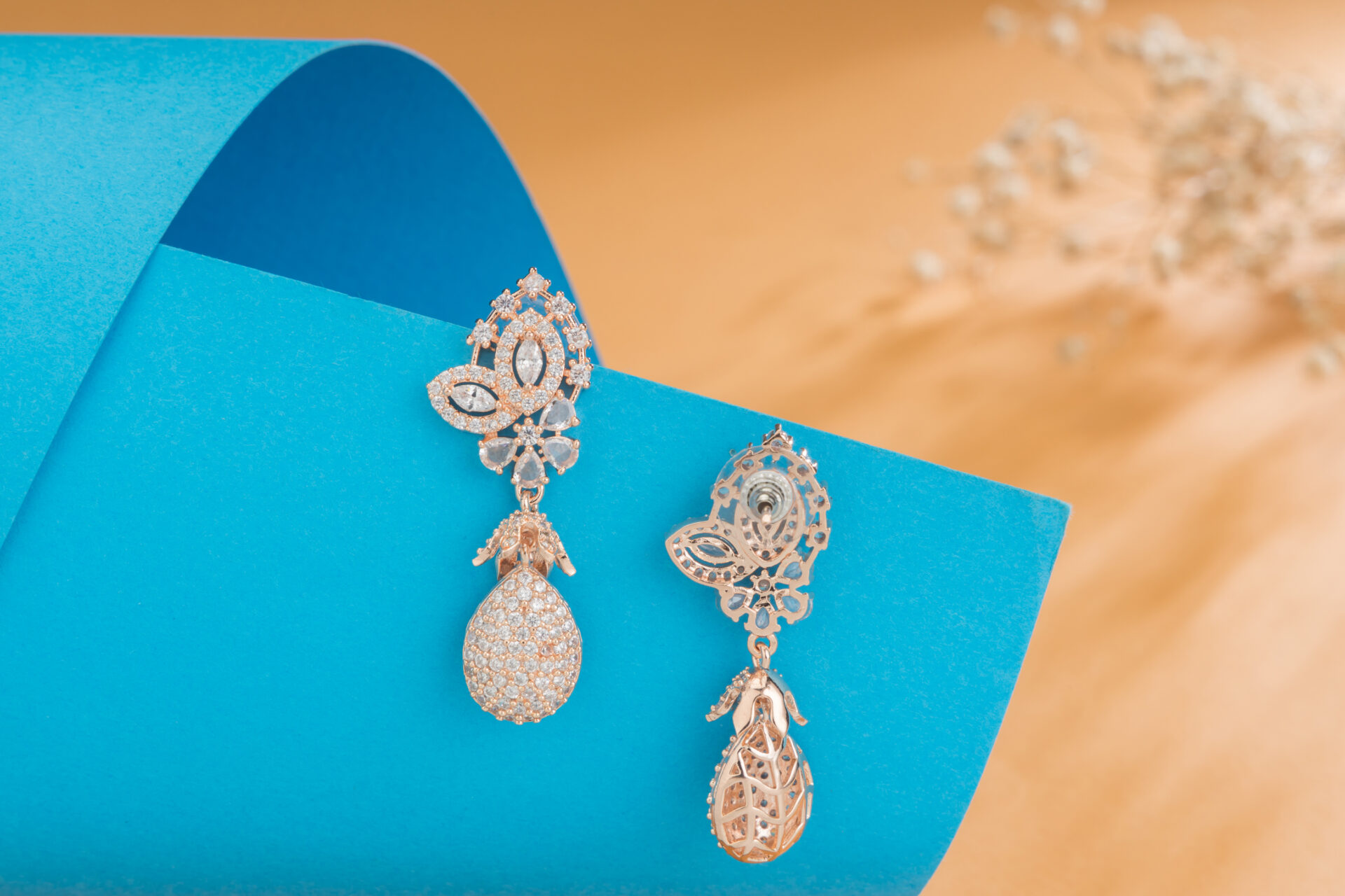 American diamond dangler earrings