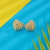 Heart Lattice Anti-Tarnish Stud Earrings