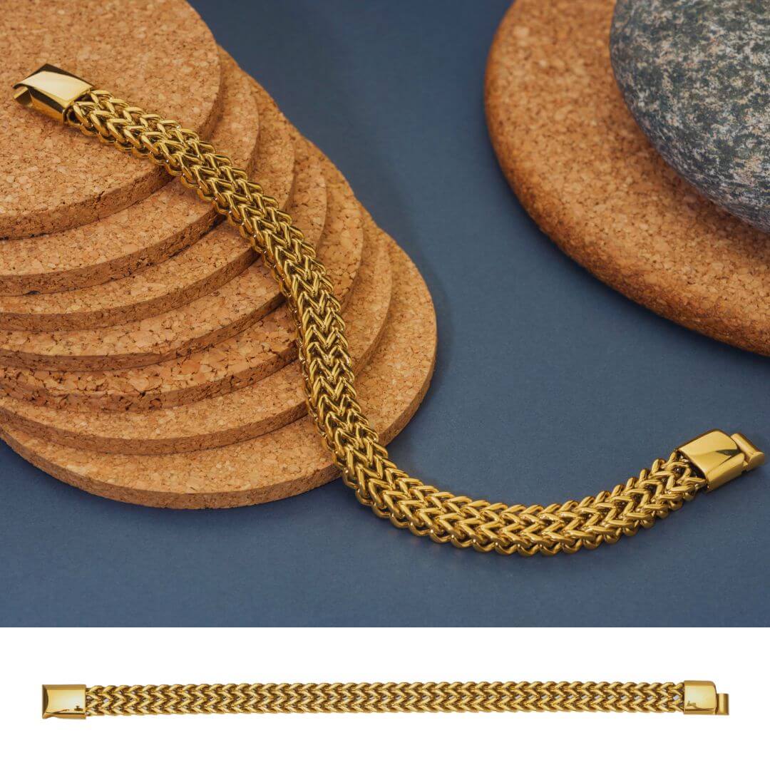 Men’s Anti-Tarnish Woven Chain Bracelet – Precision & Prestige
