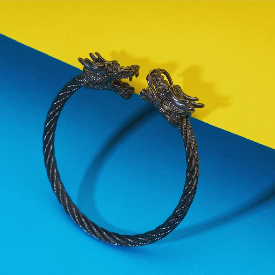 Dragon Head Black Anti-Tarnish Bracelet