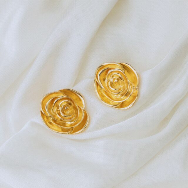 Bloom Radiance Rose Anti-Tarnish Stud Earrings - Creative